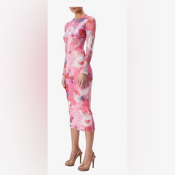 SOLD - BARDOT - revolve - NWT tie-dye print mesh midi dress! - Picture 5 of 5